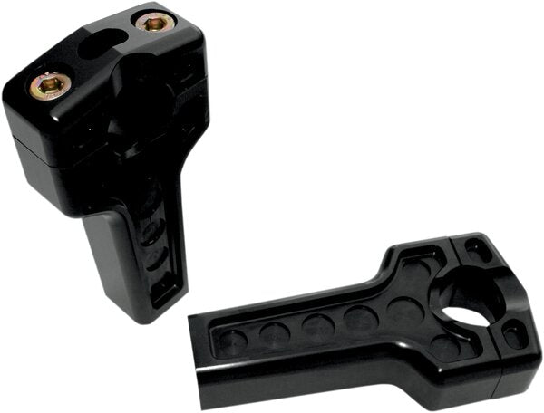 Dual Handlebar Riser Clamp Assembly - 4" - Harley Davidson - Black