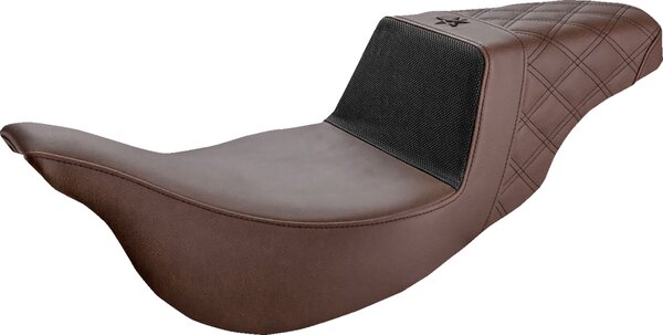 SADDLEMEN Unknown Industries Extended Reach Seat - Carbon Fiber/Gripper/Lattice Stitch - Brown - Fl 08-23 - 08011361