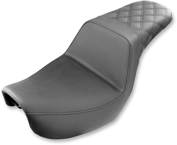 SADDLEMEN Step-Up Seat - Rear Lattice Stitched - Black - Fxd - 08030566