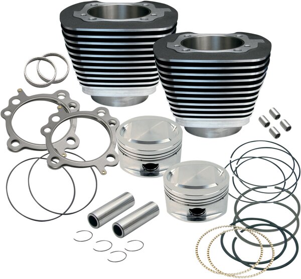 128" Big Bore Cylinder Kit - Black Granite with Highlighted Fins - For 114"/117" Engine - M8