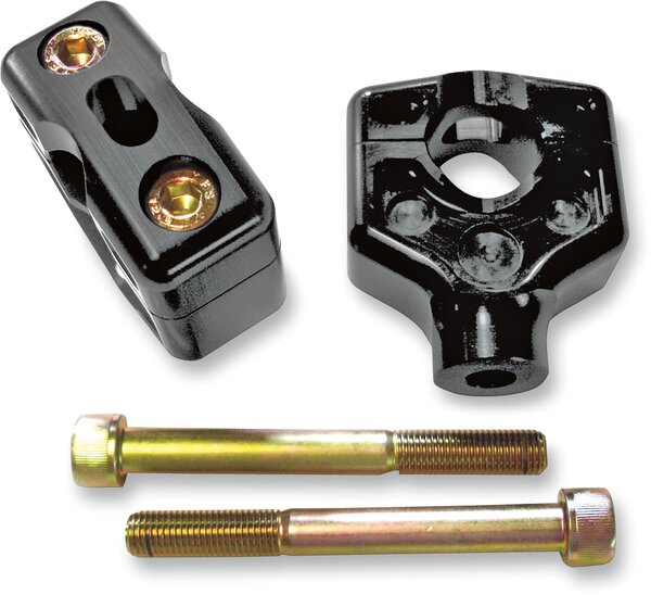 Dual Handlebar Riser Clamp Assembly - 2" - Harley Davidson - Black