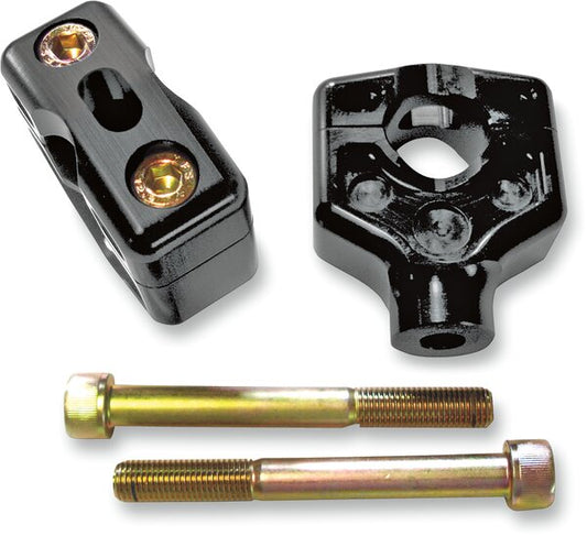 Dual Handlebar Riser Clamp Assembly - 2" - Harley Davidson - Black