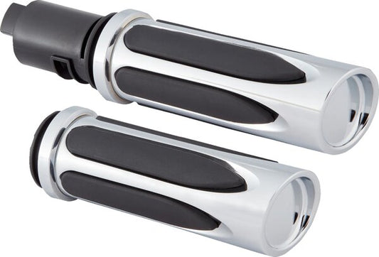 Deep Cut Comfort Series Grips - TBW - Chrome