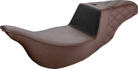 SADDLEMEN Unknown Industries Extended Reach Seat - Carbon Fiber/Gripper/Lattice Stitch - Brown - Fl 08-23 - 08011361