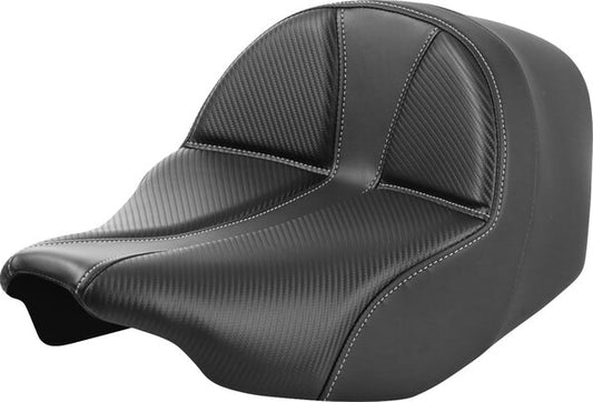 SADDLEMEN Dominator Solo Seat - Carbon Fiber W/ Silver Stitch - Flt/Flh 23-24 - 08011899