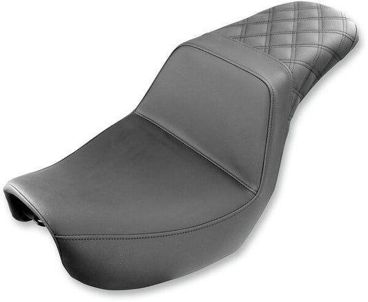 SADDLEMEN Step-Up Seat - Rear Lattice Stitched - Black - Fxd - 08030566