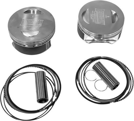 Piston Kit - Flat-Top - For 124" Monster Big Bore Cylinder Kit - Twin Cam