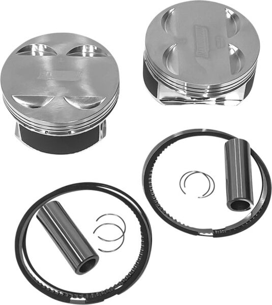 Piston Kit - Flat-Top - For 124" Big Bore Cylinder Kit - 107" M8