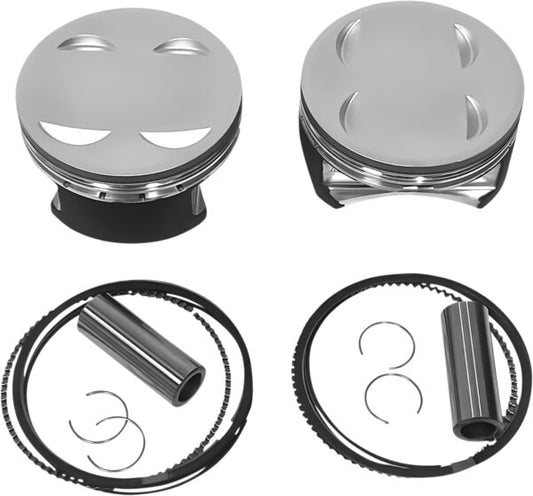 Piston Kit - Flat-Top - For 143" Monster Big Bore Cylinder Kit - 114"/117" M8