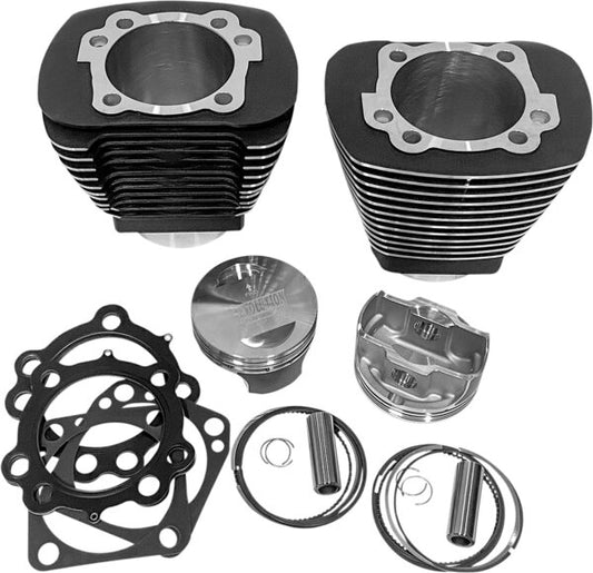 Cylinder Kit - Monster Big Bore - 109" - Black w/Highlighted Fins - Evolution Big Twin '84-'99