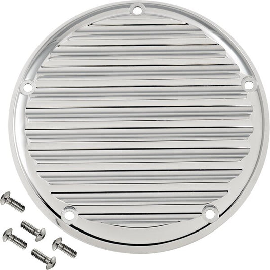 Derby Cover - 5 Hole - Finned - Chrome - M8 Softail