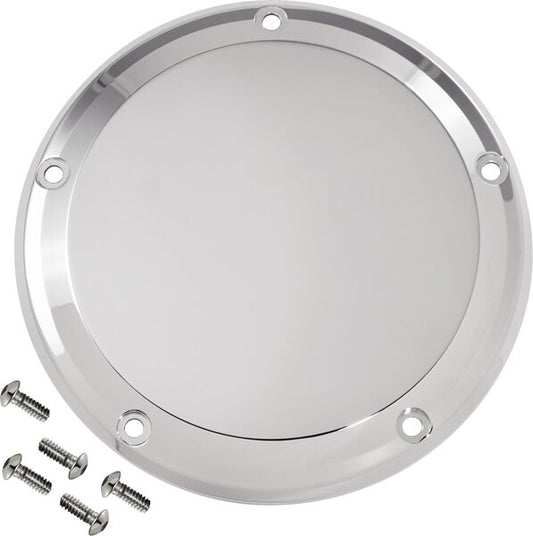 Derby Cover - 5 Hole - Smooth - Chrome - M8 Softail