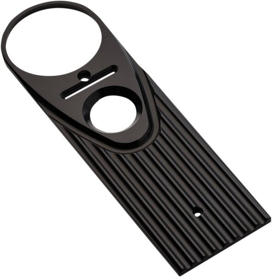 Road King Dash Panel - Finned - Black Anodized
