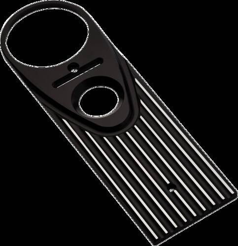 Road King Dash Panel - Finned - Black Anodized/Silver