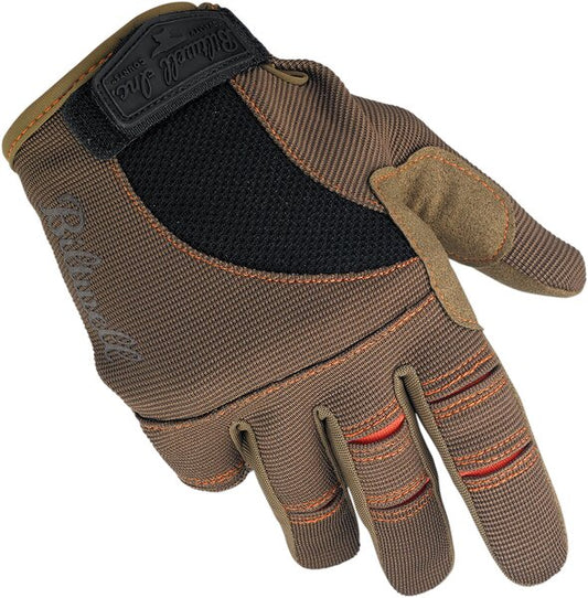 BILTWELL Moto Gloves - Brown/Orange - Small