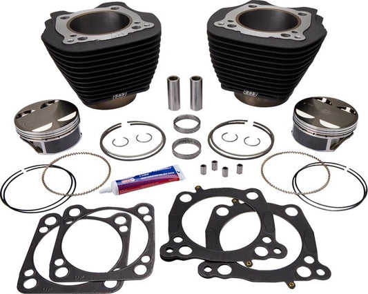 128" Big Bore Cylinder Kit - Wrinkle Black without Highlighted Fins - For 114"/117" Engine - M8