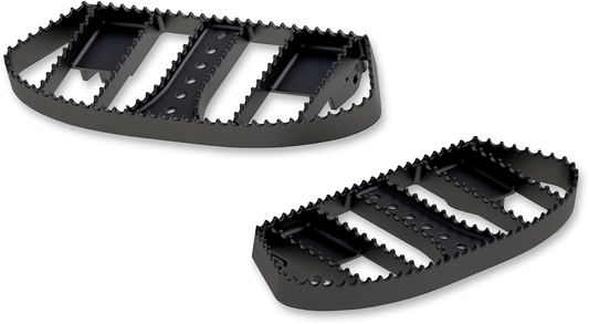 BURLY BRAND MX Driver Floorboards - Black - FL - B13-1050B