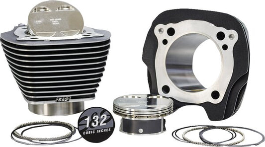 132" Big Bore Cylinder Kit - Black Granite/Highlighted Fins - For 114"/117" Engine - M8