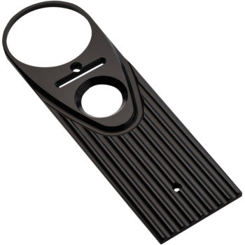 Road King Dash Panel - Finned - Black Anodized